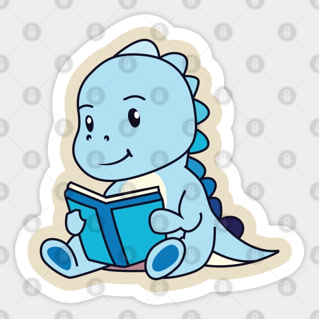 Cute Blue Dinosaur Sticker by Kawaii Bomb